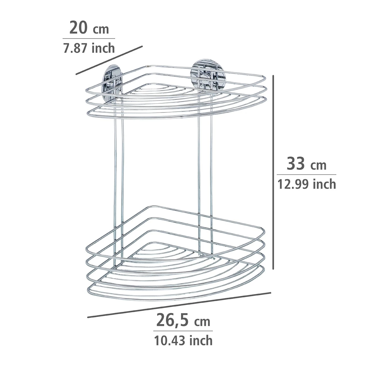 WENKO Turbo-Loc Eckregal Butono - Stahl - Chrom 4 WENKO Turbo-Loc Eckregal Butono - Stahl - Chrom – Bild 2