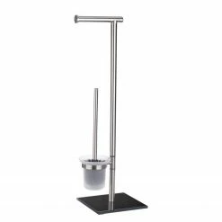 WENKO Stand WC-Garnitur Lima - Edelstahl - Silber