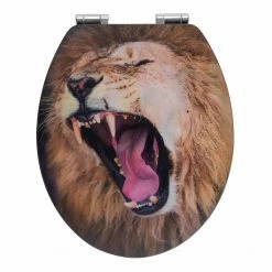 WENKO WC-Sitz Lion - MDF (Mitteldichte Holzfaserplatte) - Gelbbraun -Badaccessoires Verkäufe 1000271148 210608 11173400310 DETAILS P000000001000271148