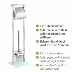 WENKO Stand WC-Garnitur Debar - Edelstahl rostfrei / Glas - Silber 12 WENKO Stand WC-Garnitur Debar - Edelstahl rostfrei / Glas - Silber -Badaccessoires Verkäufe 1000271164 210608 11174200319 DETAILS P000000001000271164