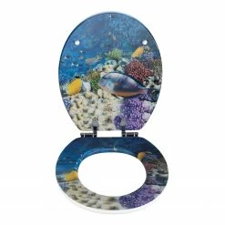 WENKO WC-Sitz Fish - MDF (Mitteldichte Holzfaserplatte) - Mehrfarbig -Badaccessoires Verkäufe 1000271171 210608 11191000421 DETAILS P000000001000271171
