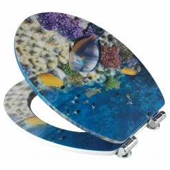 WENKO WC-Sitz Fish - MDF (Mitteldichte Holzfaserplatte) - Mehrfarbig -Badaccessoires Verkäufe 1000271171 210608 11191700430 DETAILS P000000001000271171