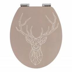 WENKO Premium WC-Sitz Stag - MDF (Mitteldichte Holzfaserplatte) - Braun