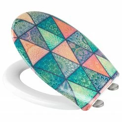 WENKO Premium WC-Sitz Geometry - Edelstahl / Duroplas - Mehrfarbig -Badaccessoires Verkäufe 1000271176 210608 11202500505 DETAILS P000000001000271176