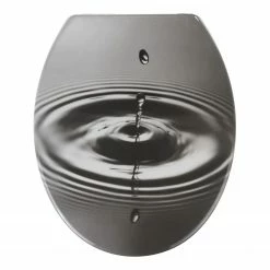 WENKO WC-Sitz Waterdrop - Edelstahl / Duroplas - Grau