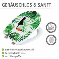 WENKO Premium WC-Sitz Tucan High Gloss - Edelstahl - Mehrfarbig -Badaccessoires Verkäufe 1000271185 210608 11200700486 DETAILS P000000001000271185