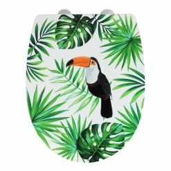 WENKO Premium WC-Sitz Tucan High Gloss - Edelstahl - Mehrfarbig