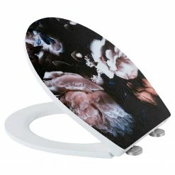 WENKO Premium WC-Sitz Peony - Edelstahl / Polyester PVC - Mehrfarbig -Badaccessoires Verkäufe 1000271186 210608 11203700518 DETAILS P000000001000271186