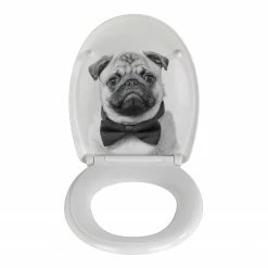 WENKO Premium WC-Sitz Pugy - Edelstahl / Duroplas - Schwarz / Weiß -Badaccessoires Verkäufe 1000271187 210608 11211000557 DETAILS P000000001000271187