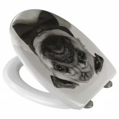 WENKO Premium WC-Sitz Pugy - Edelstahl / Duroplas - Schwarz / Weiß -Badaccessoires Verkäufe 1000271187 210608 11211900568 DETAILS P000000001000271187