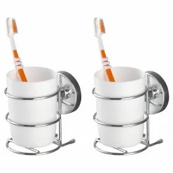 Zahnputzbecher Milazzo - Stahl / Polypropylen - Weiß