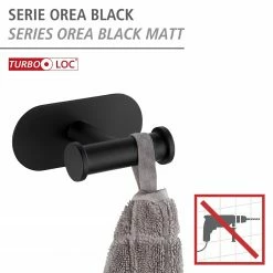 WENKO Wandhaken Duo Orea - Edelstahl - Schwarz -Badaccessoires Verkäufe 1000271210 210608 11230400686 DETAILS P000000001000271210