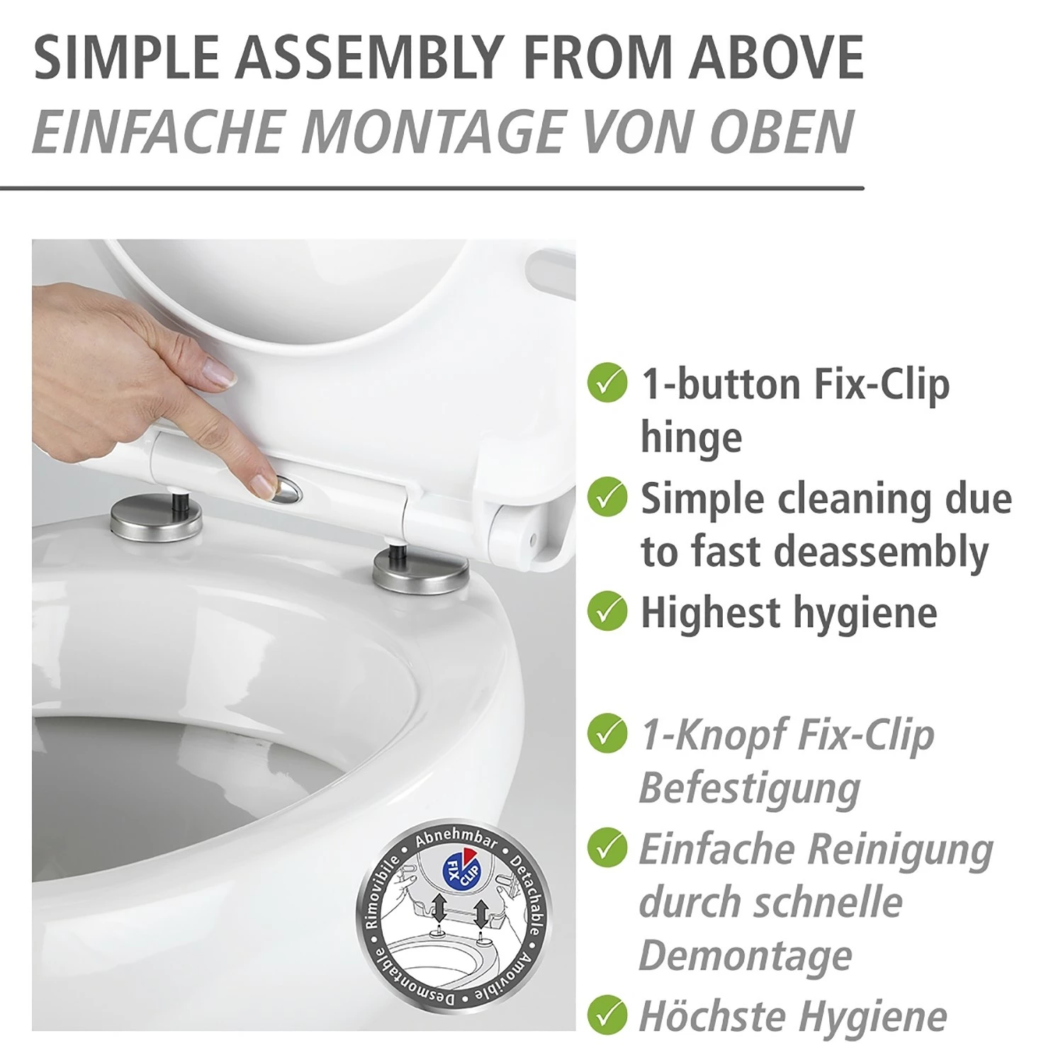 WENKO WC-Sitz Infinity - Edelstahl / Thermoplast - Mehrfarbig 4 WENKO WC-Sitz Infinity - Edelstahl / Thermoplast - Mehrfarbig – Bild 2