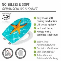 WENKO WC-Sitz Tonga - Edelstahl / Thermoplast - Mehrfarbig -Badaccessoires Verkäufe 1000271232 210608 11224200661 DETAILS P000000001000271232