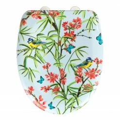 WENKO WC-Sitz Natura - Edelstahl / Duroplas - Mehrfarbig