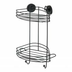 WENKO Eckregal Vacuum-Loc - Stahl - Schwarz