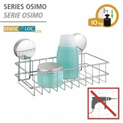 WENKO Wandablage Osimo Plus - Edelstahl / Polyethylen - Chrom - Höhe: 13 cm -Badaccessoires Verkäufe 1000271256 210608 11253500840 DETAILS P000000001000271256