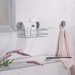 WENKO Wandablage Osimo Plus - Edelstahl / Polyethylen - Chrom - Höhe: 13 cm -Badaccessoires Verkäufe 1000271256 210608 11293101051 MOOD DETAILS P000000001000271256 mood