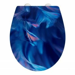 WENKO WC-Sitz Softness - Edelstahl / Duroplas - Blau