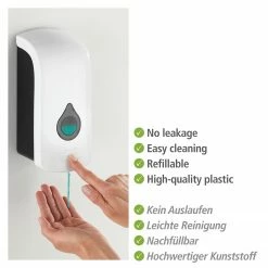 WENKO Desinfektionsmittelspender Ranera - ABS-Kunststoff - Weiß - 10 x 10 cm -Badaccessoires Verkäufe 1000271262 210608 11262400886 DETAILS P000000001000271262