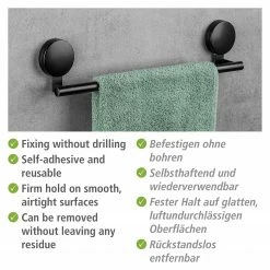 WENKO Handtuchstange Pavia - Stahl / ABS - Schwarz -Badaccessoires Verkäufe 1000271278 210608 11300001077 DETAILS P000000001000271278