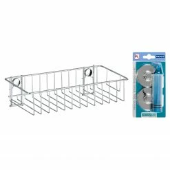 WENKO Vacuum-Loc Wandablage Classic - Stahl / Polypropylen - Silber