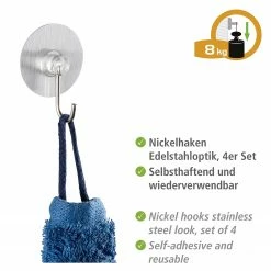 WENKO Nickelhaken Osimo - Stahl / Polyethylen - Chrom -Badaccessoires Verkäufe 1000271294 210608 11280400975 DETAILS P000000001000271294