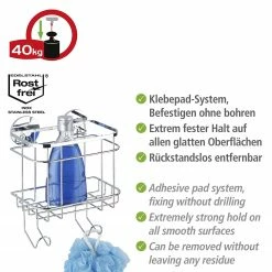 WENKO Turbo-Loc Wandkorb mit Haken - Edelstahl - Silber -Badaccessoires Verkäufe 1000271297 210608 11283201001 DETAILS P000000001000271297