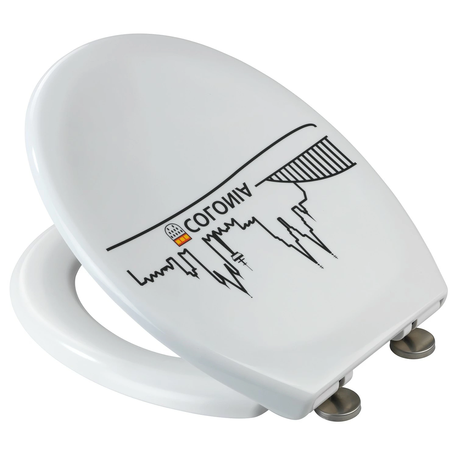 WENKO Premium WC-Sitz Colonia - Edelstahl / Duroplas - Weiß 4 WENKO Premium WC-Sitz Colonia - Edelstahl / Duroplas - Weiß – Bild 2