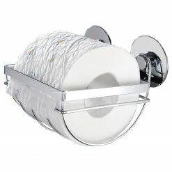 WENKO Toilettenpapierhalter Turbo Fix - Edelstahl - Silber