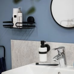 WENKO Static-Loc Wandablage Pavia - Stahl / ABS - Schwarz -Badaccessoires Verkäufe 1000271311 210608 11313601158 MOOD DETAILS P000000001000271311 mood