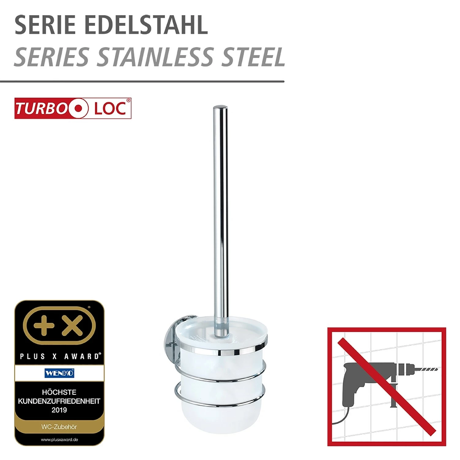 WENKO Turbo-Loc WC-Garnitur Aingeni - Edelstahl / Polypropylen - Silber 8 WENKO Turbo-Loc WC-Garnitur Aingeni - Edelstahl / Polypropylen - Silber – Bild 6