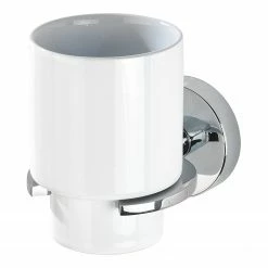 WENKO Zahnputzbecher Capri - Zinkdruckguss / Keramik - Silber