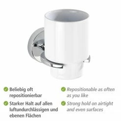 WENKO Zahnputzbecher Capri - Zinkdruckguss / Keramik - Silber -Badaccessoires Verkäufe 1000271314 210608 11322301191 DETAILS P000000001000271314