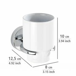 WENKO Zahnputzbecher Capri - Zinkdruckguss / Keramik - Silber -Badaccessoires Verkäufe 1000271314 210608 11330401225 SKETCH DETAILS P000000001000271314 sketch