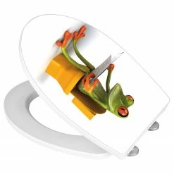 WENKO Premium WC-Sitz Frog News - Edelstahl / Duroplas - Weiß -Badaccessoires Verkäufe 1000271315 210608 11324801211 DETAILS P000000001000271315