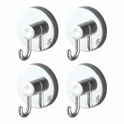 WENKO Vacuum-Loc Haken I (4er-Set) - Edelstahl / ABS - Chrom