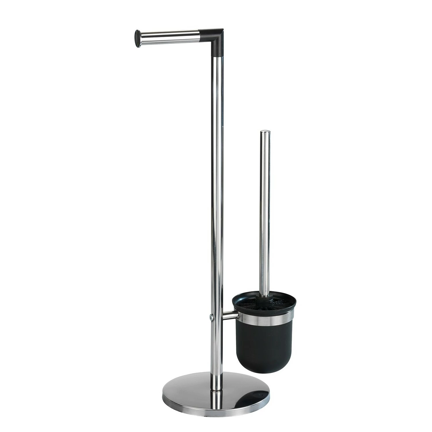 WENKO Stand WC-Garnitur Parus - Edelstahl - Silber / Schwarz 3 WENKO Stand WC-Garnitur Parus - Edelstahl - Silber / Schwarz