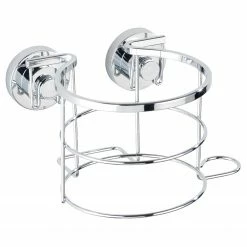 WENKO Power-Loc Haartrocknerhalter Bovino - Edelstahl - Silber