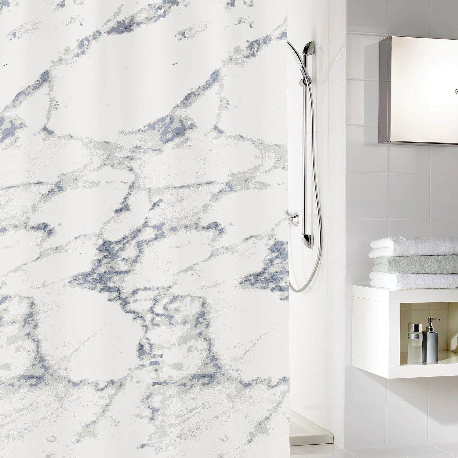 Kleine Wolke Duschvorhang Marble - Polyester - Anthrazit - 120 x 200 cm 4 Kleine Wolke Duschvorhang Marble - Polyester - Anthrazit - 120 x 200 cm – Bild 2