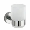 WENKO Zahnputzbecher Uno Bosio II - Milchglas / Edelstahl - Silber -Badaccessoires Verkäufe 1000287165 210827 13302700272 IMAGE P000000001000287165