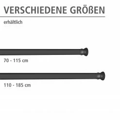 WENKO Teleskop-Duschstange Chingo - Aluminium / ABS-Kunststoff - Breite: 110-185 cm - Schwarz -Badaccessoires Verkäufe 1000287179 210827 133032001088 ICON DETAILS P000000001000287179 icon seal