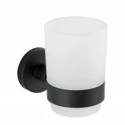 WENKO Zahnputzbecher inkl. Halter Uno Bosio - Edelstahl - Silber