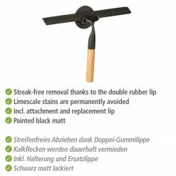 WENKO Turbo-Loc Duschabzieher Bambusa - Edelstahl - Schwarz / Natur -Badaccessoires Verkäufe 1000287231 210827 133053001398 ICON DETAILS P000000001000287231 icon seal