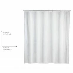 WENKO Duschvorhang Uni II - Polyester - Weiß -Badaccessoires Verkäufe 1000289418 210907 16454000039 SKETCH DETAILS P000000001000289418 sketch