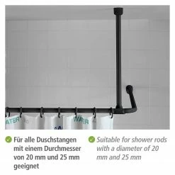 WENKO Deckenstütze für Duschstange - Aluminium / Kunststoff - Schwarz -Badaccessoires Verkäufe 1000289419 210907 16454100042 DETAILS P000000001000289419 1