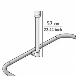 WENKO Deckenstütze für Duschstange - Aluminium / Kunststoff - Schwarz -Badaccessoires Verkäufe 1000289419 210907 16454100045 SKETCH DETAILS P000000001000289419 sketch 1