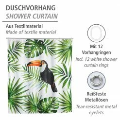 WENKO Duschvorhang Tucan - Polyester - Mehrfarbig -Badaccessoires Verkäufe 1000289424 210907 16455100222 DETAILS P000000001000289424
