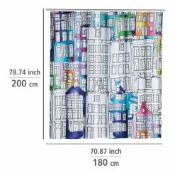 WENKO Duschvorhang Sunny City - Polyester - Mehrfarbig -Badaccessoires Verkäufe 1000289435 210907 16454200060 SKETCH DETAILS P000000001000289435 sketch