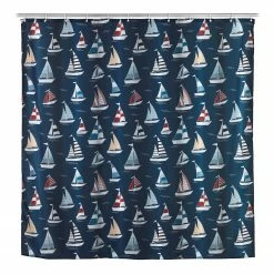 WENKO Duschvorhang Regatta - Polyester - Mehrfarbig